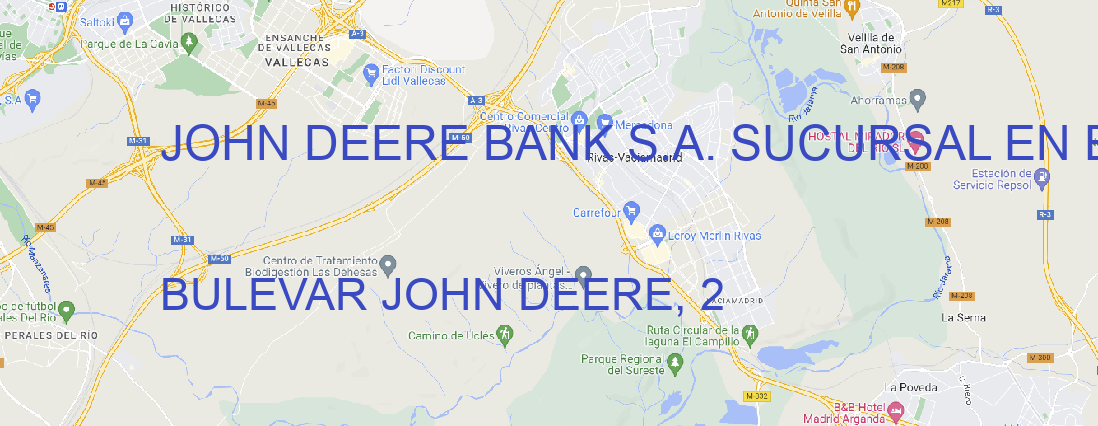 Oficina JOHN DEERE BANK S.A. SUCURSAL EN ESPAÑA PARLA (MADRID)