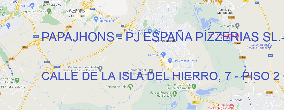 Oficina PAPAJHONS - PJ ESPAÑA PIZZERIAS SL. San Sebastian de los Reyes