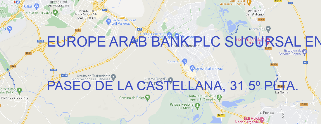 Oficina EUROPE ARAB BANK PLC SUCURSAL EN ESPAÑA MADRID