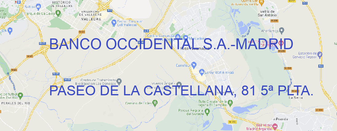 Oficina BANCO OCCIDENTAL S.A. MADRID
