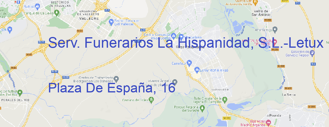 Tienda Serv. Funerarios La Hispanidad, S.L. Letux